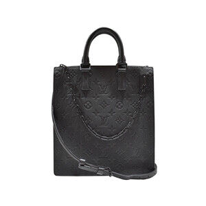 LOUIS VUITTON Sac Plat Messenger Bag Taurillon Leather Noir Black Shoulder